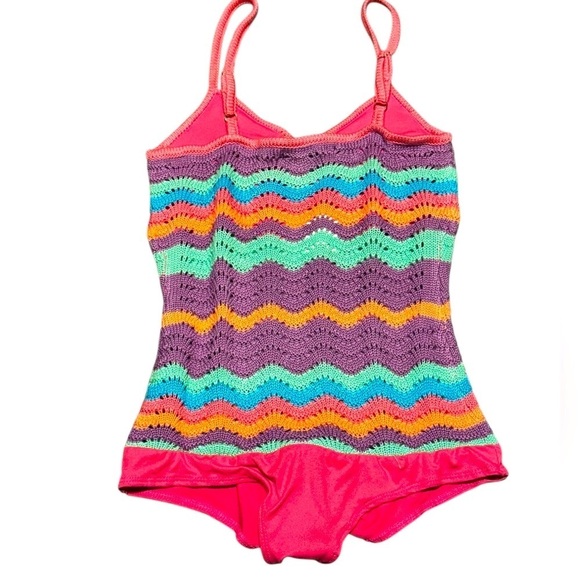 FOREVER 21 New Look Crochet multicolored bodysuit Size Small - Picture 4 of 5